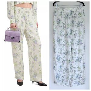 NEW The Kooples Romantic Mood Floral Print Cuffed Elastic Waist Pants Size 2 US6